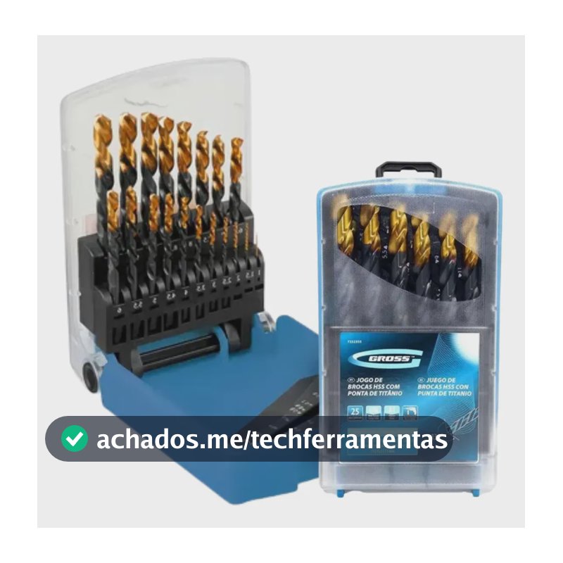 Jogo De Broca 1-13 Mm Hss C/ Nitreto De Titânio 25 Pçs Gross