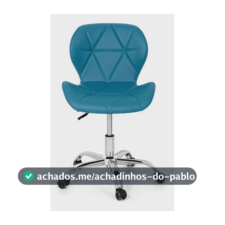 Cadeira De Escritório Eiffel Slim Office Base Giratória Cor Turquesa Material Do Estofamento Material Ecológico