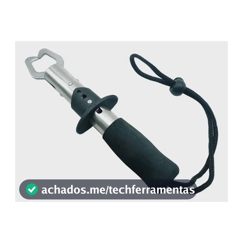 Alicate Pega Peixe Pesca Contenção Inox Com Ou Sem Balança Preto