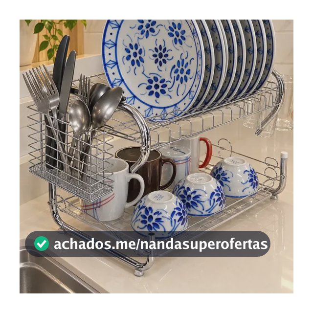 Escorredor De Louças Pratos Talheres Inox Cozinha Duplo Prateado