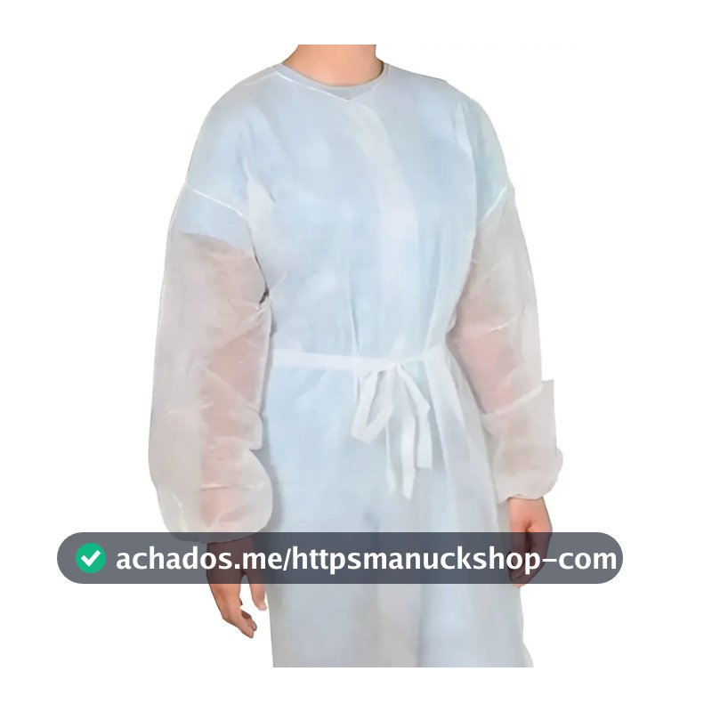 Avental Manga Longa Descartável Branco 20gr 10 Uni Aproveite