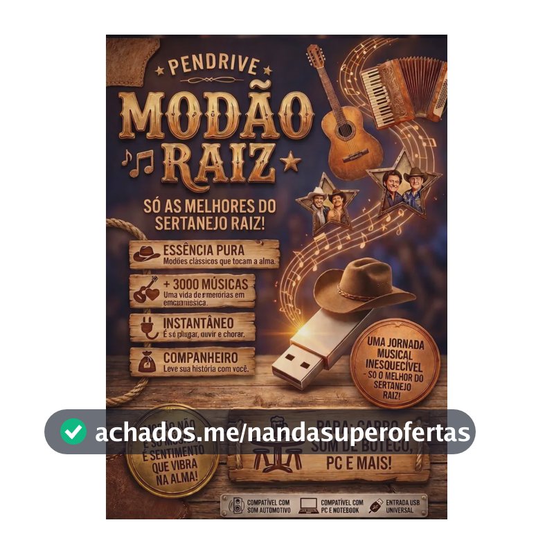 Pendirve + 3000 Modões/músicas Sertanejas Mp3 Edição Limitada