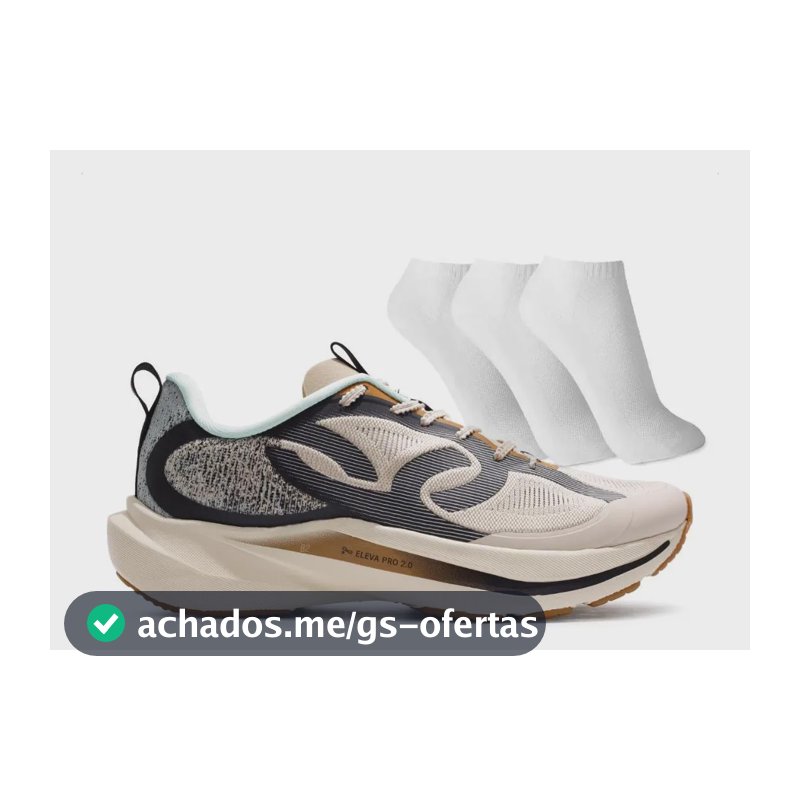 Tênis Olympikus Corre Vento 3 Unissex  + 3 Pares De Meias Marrom Amarelado 39