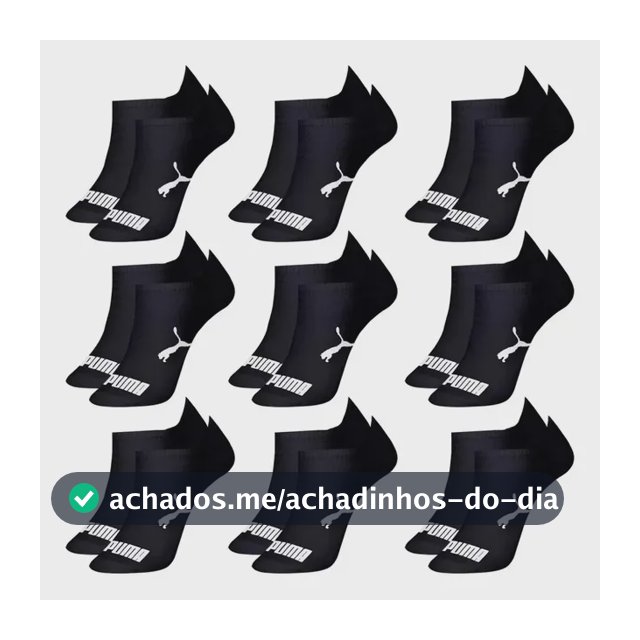 Kit 9 Pares Meias Puma Sapatilha Cano Baixo Algodão Original