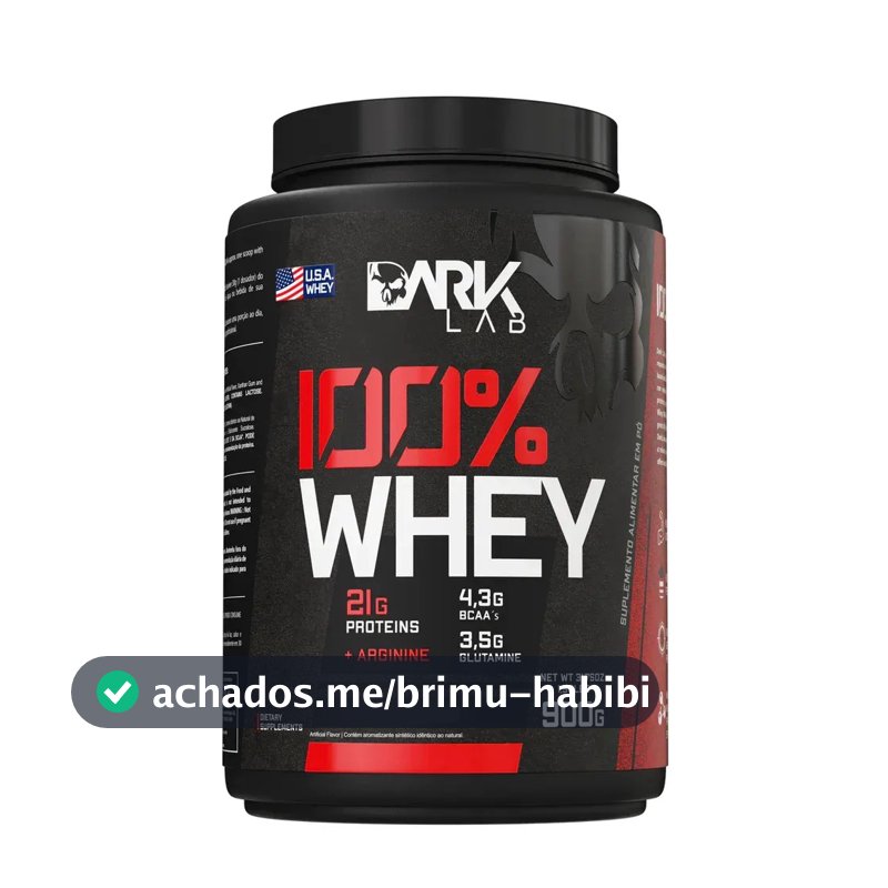 100% Whey Protein 900g Sabores - Dark Lab Sabor Cappuccino