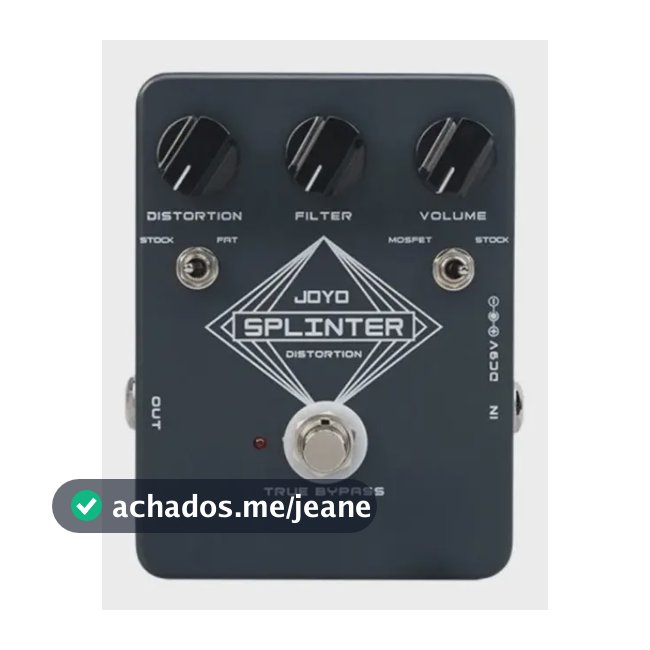 Pedal Joyo SPLINTER Fuzz e Distortion Guitarra Cinza-escuro