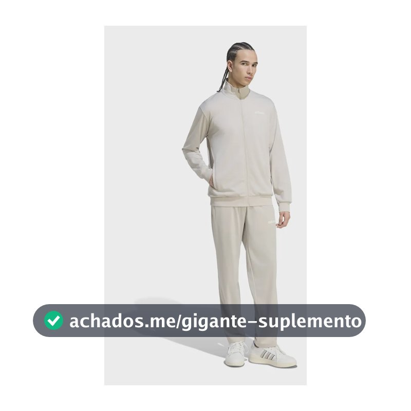 Conjunto De Agasalho Masculino Linear adidas Bege Liso G