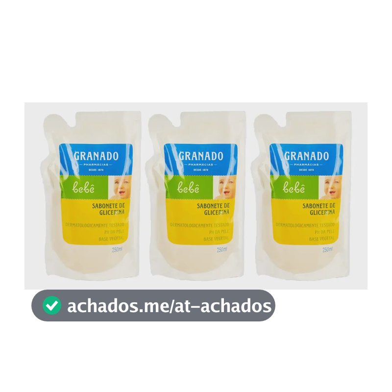 Kit 3 Sabonetes Líquidos Granado Bebê Glicerina Tradicional 250ml Refil