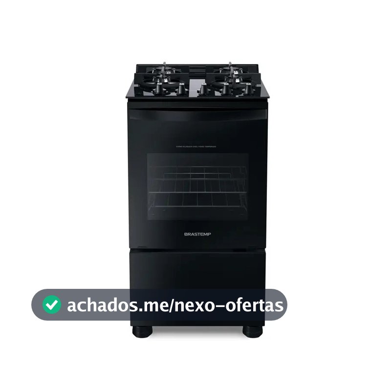 Fogão 4 Bocas Vidro Grade Dupla Bfo4vae Preto Brastemp