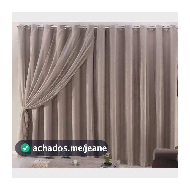 Cortina Blackout Com Voil 2,80x2,30 Para Varão Cor Avelã