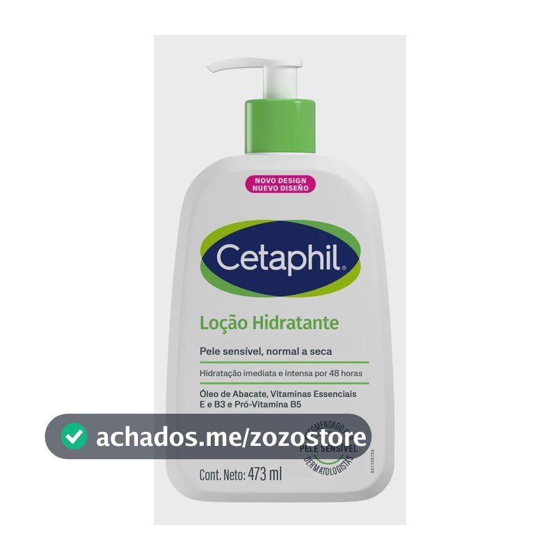 Cetaphil Loção Hidratante Corporal e Facial para Pele Sensível, Normal a Seca 473ml - Hidratação 48h