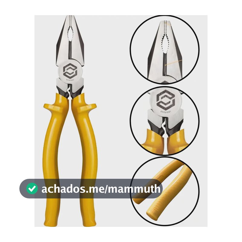Alicate Universal Eletricista 8" Sata Isolado 1000V Aço Cr-V Amarelo