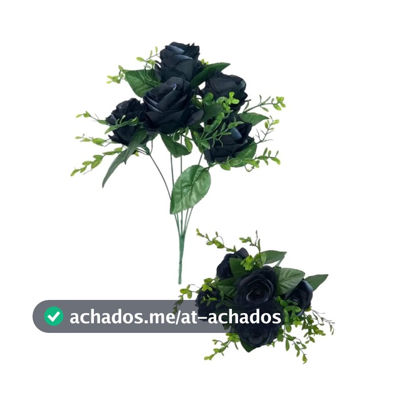 Buquê Rosa Preto Artificial Casa Decoração P/casamento 40cm