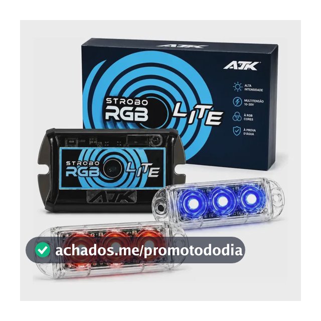 Strobo Ajk Lite 2 Faróis Rgb Central Light Led 3w 64 Efeitos Fio Preto Rgb