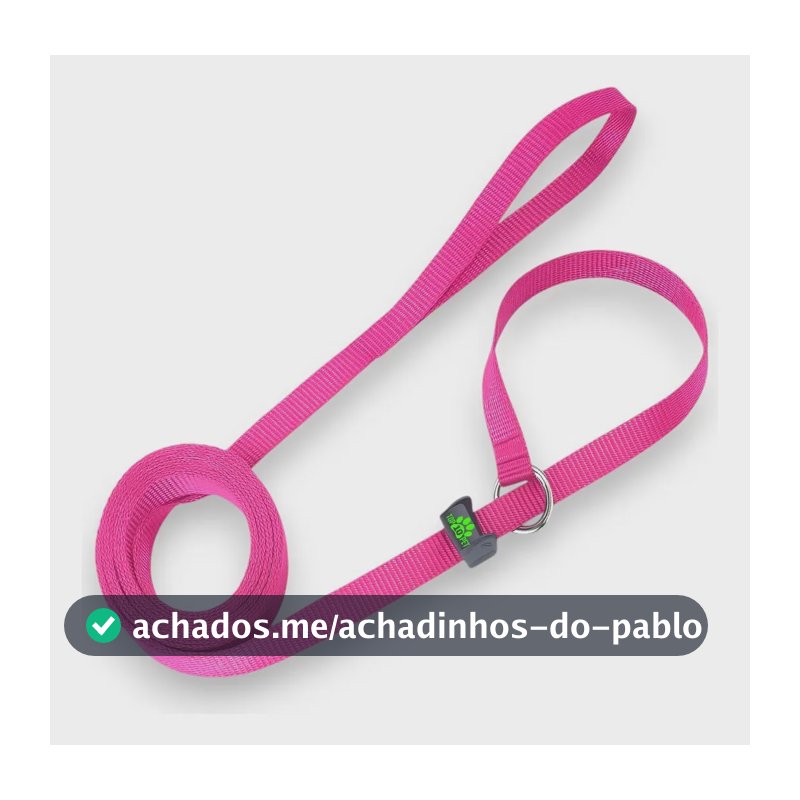 Guia Unificada Coleira 1,50 Mt Enforcador Cães Adestramento Cor Rosa Top10pet Original