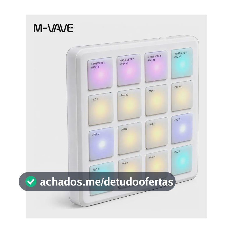 Controlador Midi Pad M-vave Smc-pad Pocket 16 Teclas Rgb Usb-c