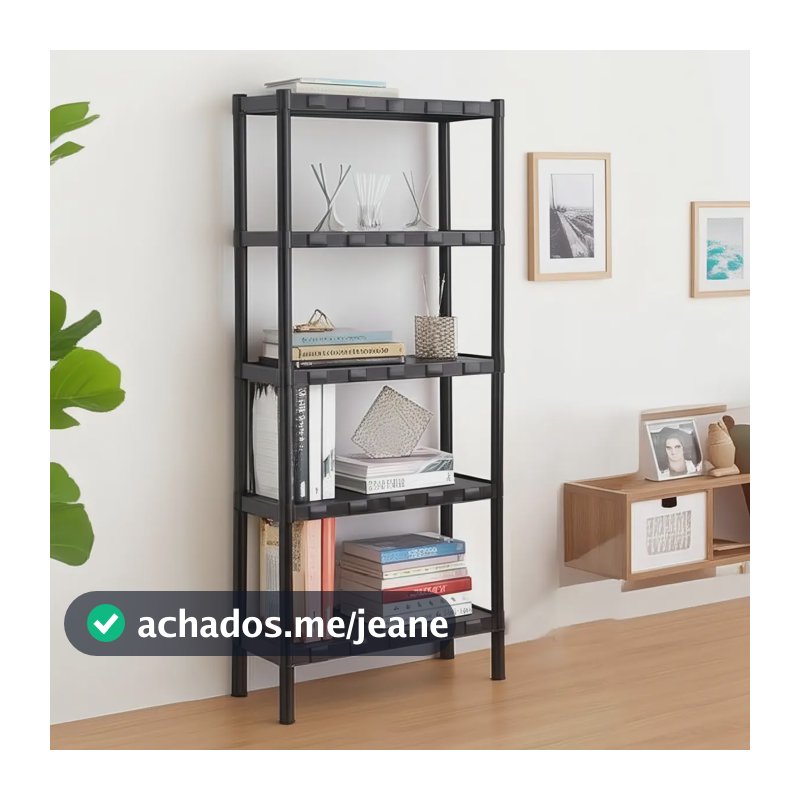 Estante Modular Agraplast Preta 5 Prateleiras Plástico Multiuso