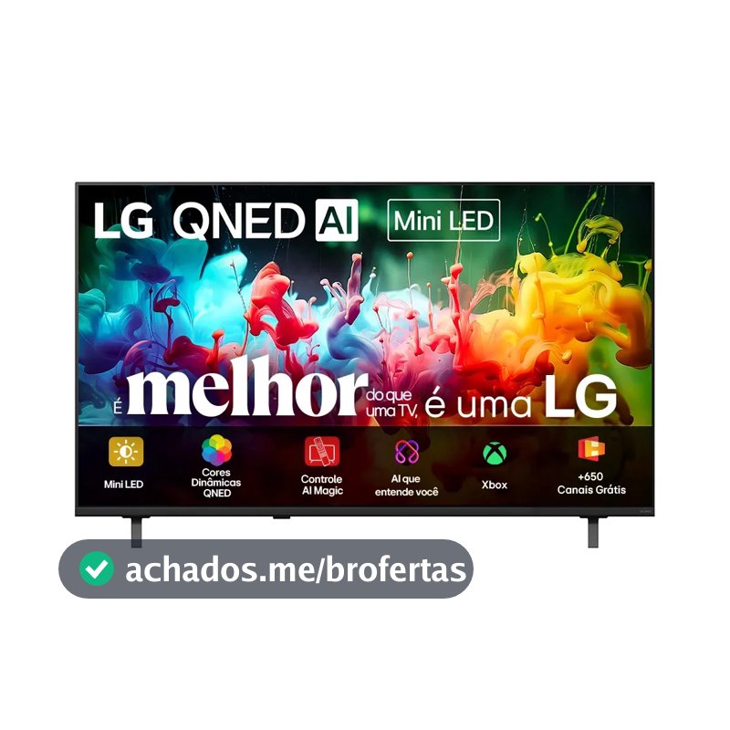 Smart TV 4K 55" LG QNED Mini LED AI QNED70 2026 Processador α7 Ger9 HDR10 Xbox Bluetooth Wi-Fi AI Search Google Gemini Integrados webOS 26 - 55QNED70BSA