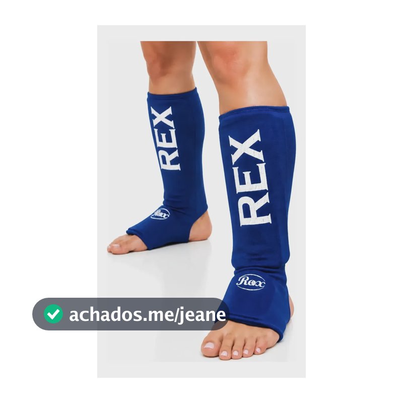 Caneleira Meia Elástica Rex Protetor Pé Muay Thai Kickboxing Azul M