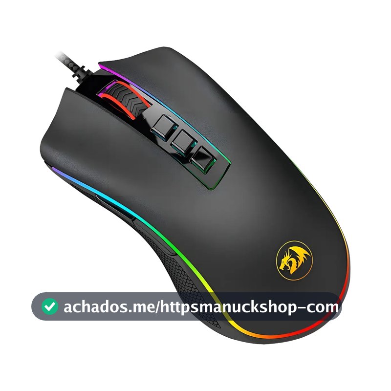 Mouse Gamer M711 Cobra Chroma Redragon V2 Com fio Para Jogos 12.400 DPI Com Led RGB Preto