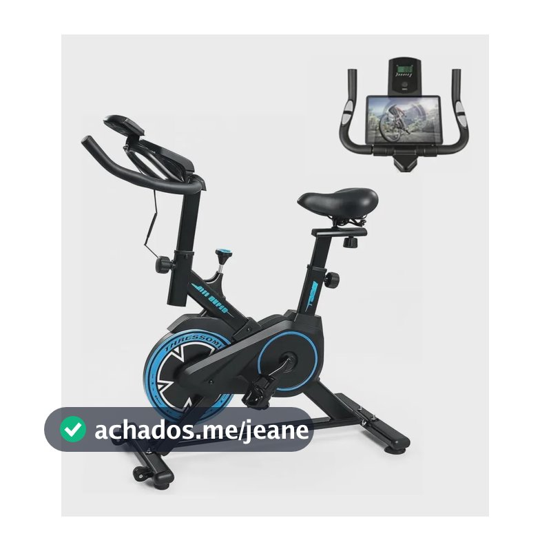 Bicicleta Spinning Ergométrica Mecânica New Speed Q20 Treino Azul/preto