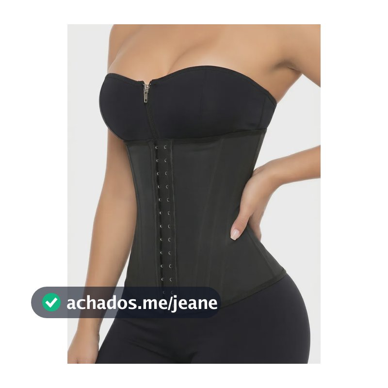 Cinta Modeladora 12 Barbatanas Reduz Medidas Afina Cintura Preto M