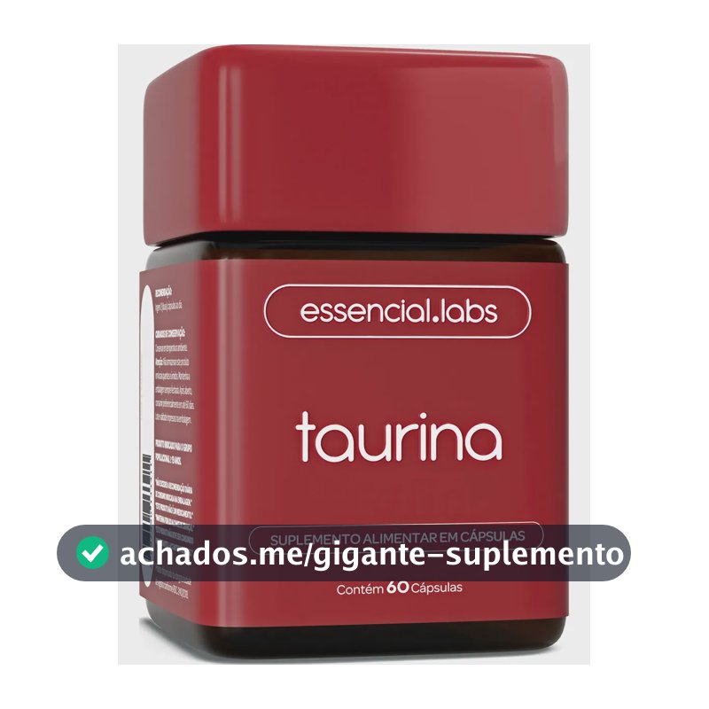TAURINA com 1000mg por Dose - Fórmula Exclusiva com Máxima Concentração e Absorção - 60 Cápsulas