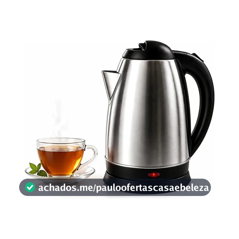 Chaleira Elétrica Inox 1,8l Ferve Água Rápido Café 220v Inox