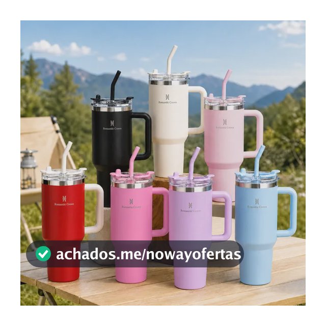 Copo Térmico Gigante 1,2l Inox Com Tampa E Inox Canudo