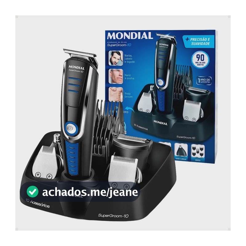 Aparador de Pelos Super Groom 10 Mondial 6W Bivolt BG-03