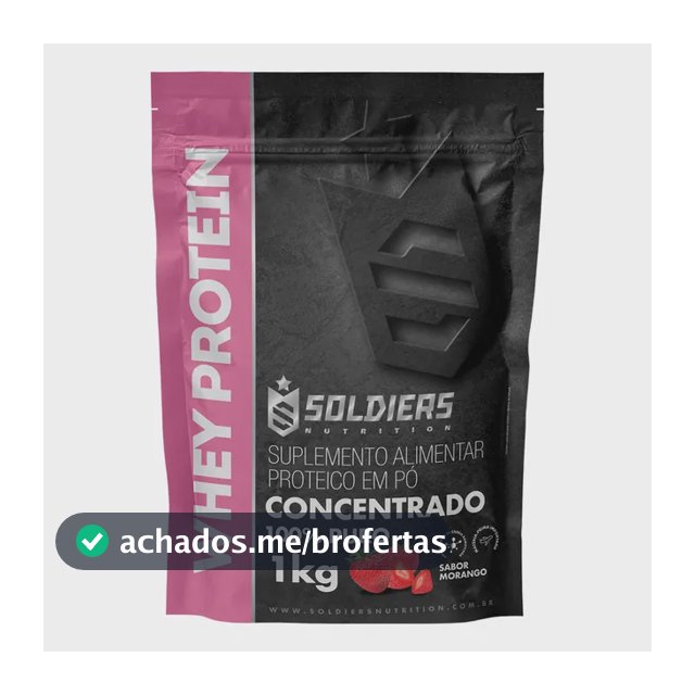 Whey Protein Concentrado 1Kg Sabor Morango Soldiers Nutrition