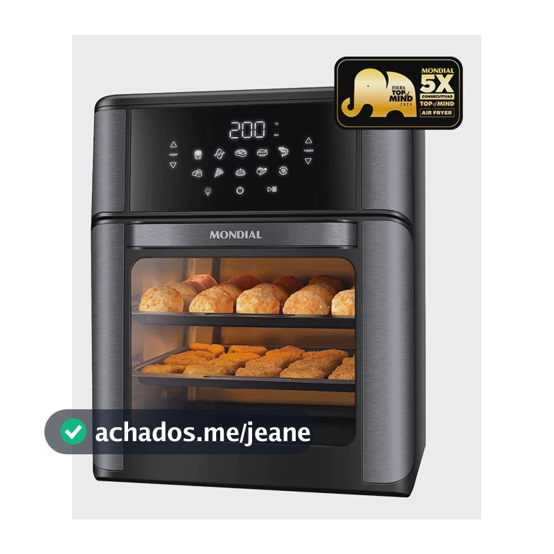Fritadeira Air Fryer Mondial Oven 12l Afon-12l-bg Preta Preto 127v