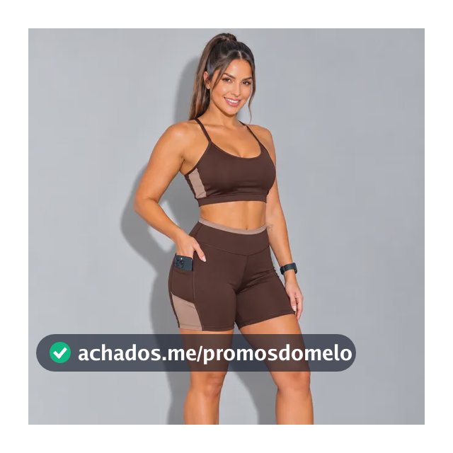 Conjunto Academia Top E Short Com Bolso Zero Transparência