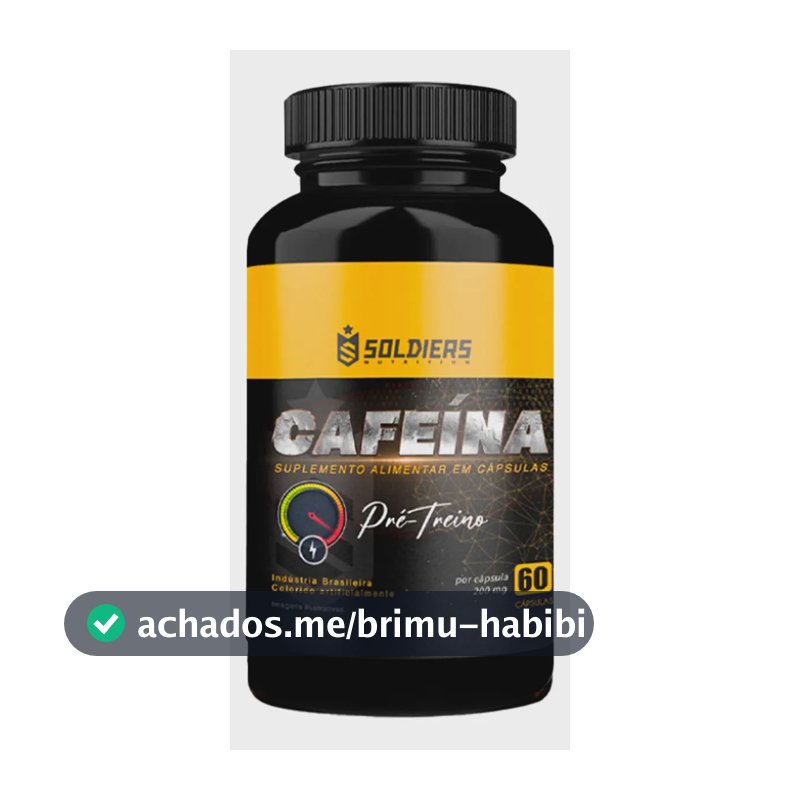 Termogênico Cafeína 60 Caps 200mg 100% Pura Soldiers Nutrition Energia Definição Corporal