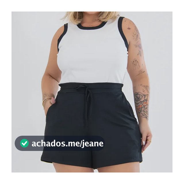 Conjunto Feminino Plus Size Blusa Bicolor Bermuda Até G4 Top