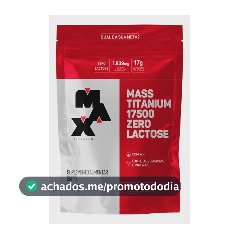 Hipercalórico Mass Titanium 17500 Zero Lactose 2,4kg Max Titanium Morango Ganho de Massa