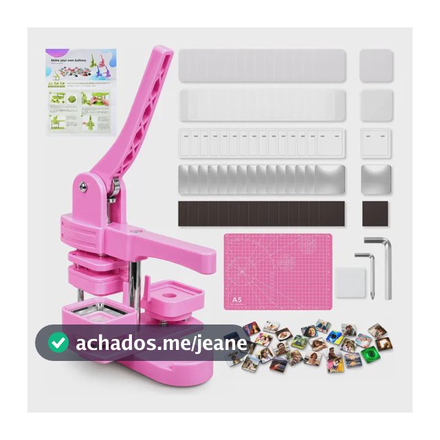 Máquina De Botton Quadrados Kit 100 Ímãs De Geladeira 5x5cm