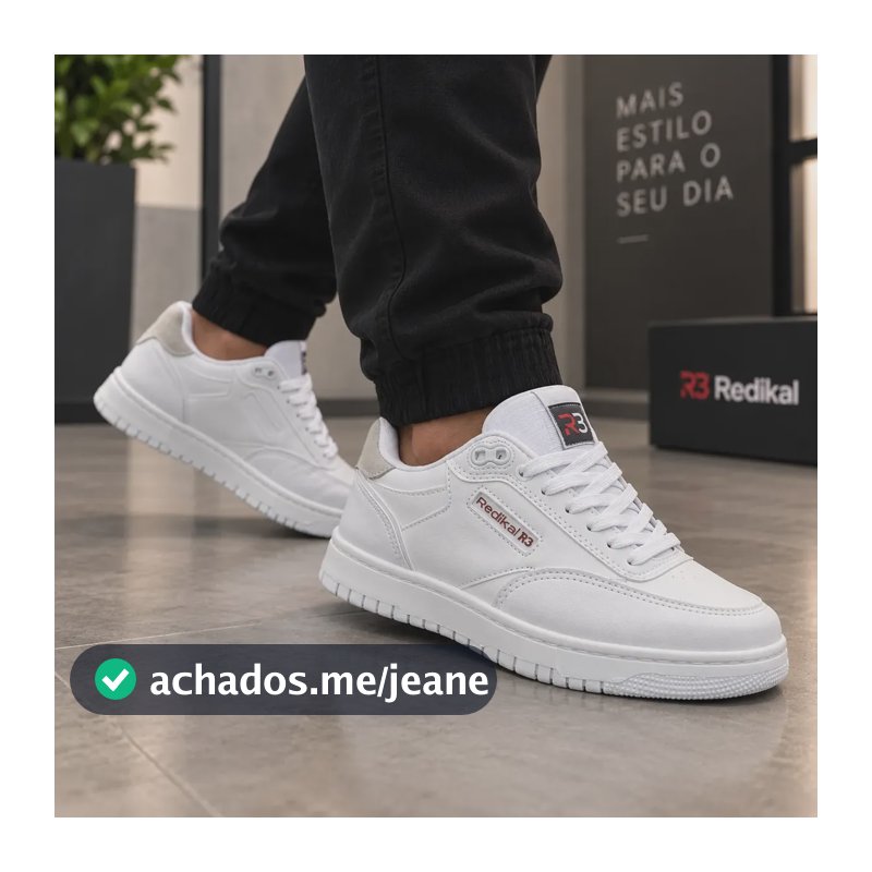 Tênis Redikal Rkt627 Masculino Street Skate Casual Branco Branco 41 Br