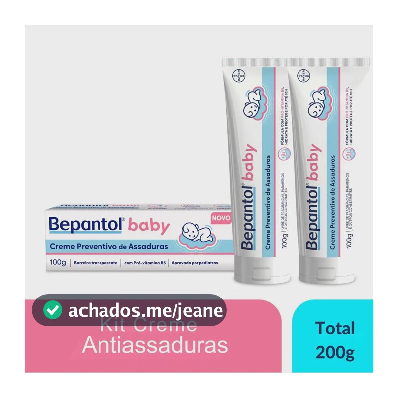 Kit 2 Creme Pomada De Assadura Vitb5 100g Cada Bepantol Baby