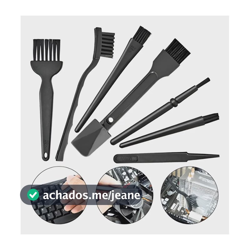 Kit 7 Pincel E Escova Antiestático Esd P/ Limpeza De Placas