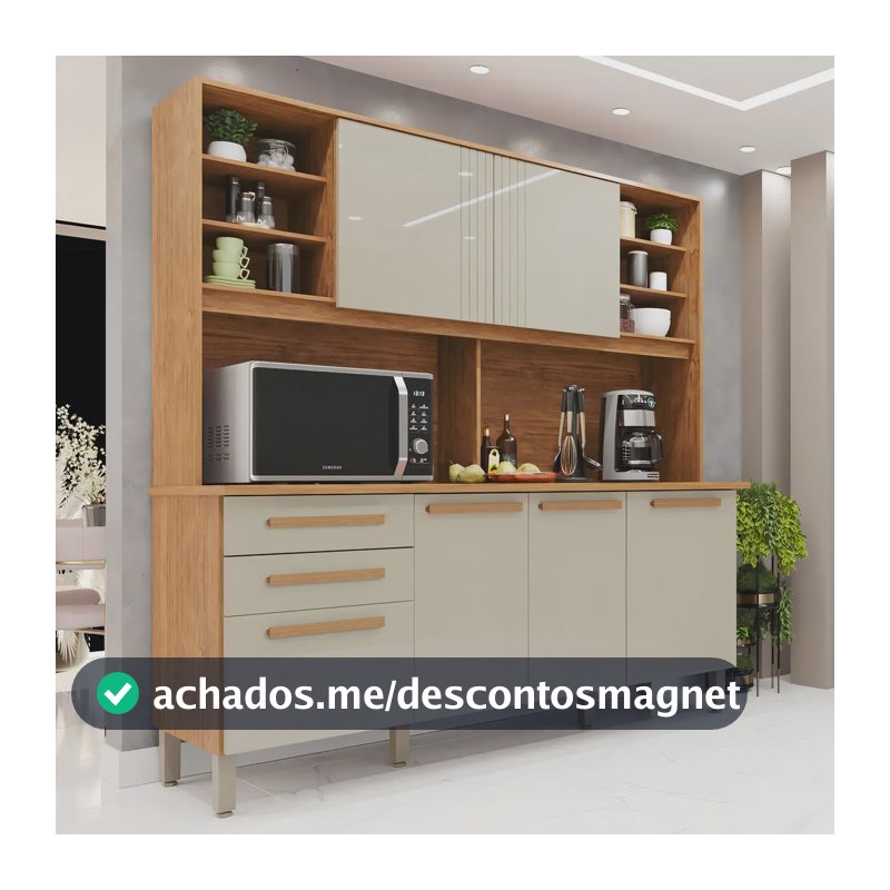 Armário De Cozinha 6 Portas 2 Gavetas Adelle Yescasa Acwt