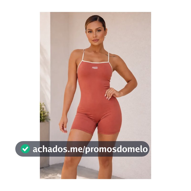 Macaquinho Poliamida Macacão Liso Feminino Academia Feizzi Terracota M (38/40)
