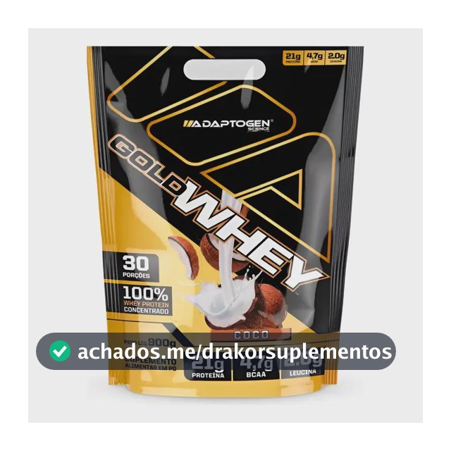 100% Gold Whey Refil Concentrado 900g - Adaptogen