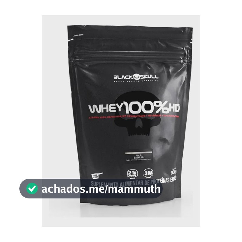 Proteína Black Skull Whey 100% HD em pó sabor Baunilha x 900g