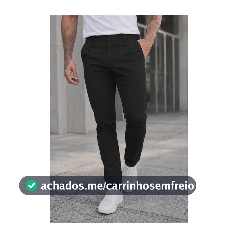 Calça Sarja Masculina Slim Elastano Bolso Faca Esporte Lycra Preto 48