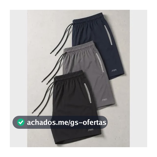 Kit 3 Bermuda Masculina Tactel Com Elastano Academia Treino Preto-marinho-cinza G