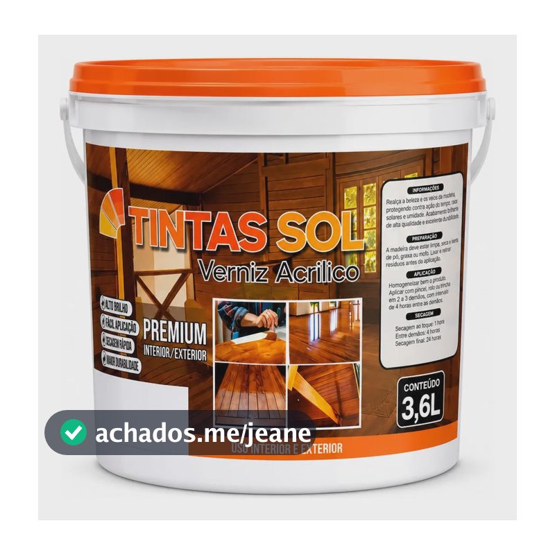 Verniz P/ Madeira 3,6l Acrílico Base Água Cor Mogno Mogno Acrílico