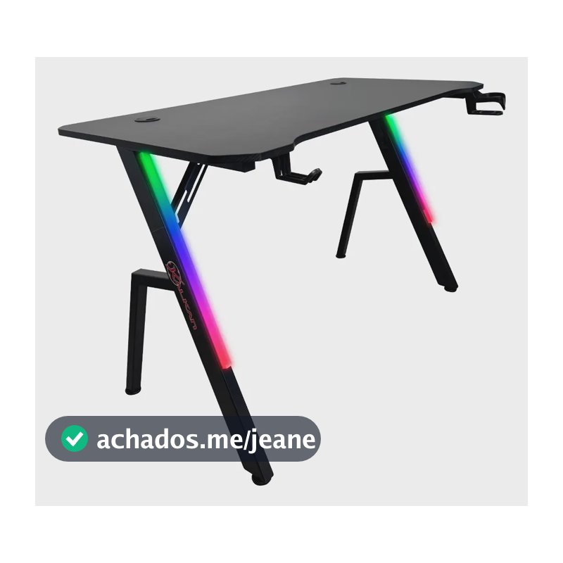 Mesa Gamer Kalkan Illumi Rgb 120 X 61 X 78 Cm Klk00030 Preto