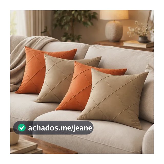 Kit 4 Capas De Almofadas Suede Drapeada Premium