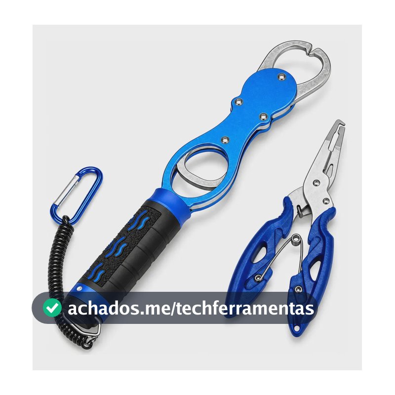 Alicate De Pesca Com Balança 18kg Liga Alumínio 360° Azul